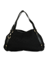 Abbey Shoulder Bag, £350, Handbags, Black, Canvas, Front view